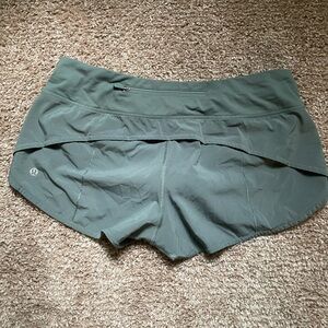 Lululemon Athletica Green Athletic Shorts with Wide Waistband